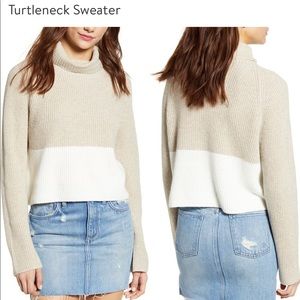 Keith cropped two tone turtleneck sweater